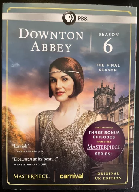 DOWNTON ABBEY - Season 6 3 x DVD Set Slipcase Exc Cond! Series Six *Region 1*