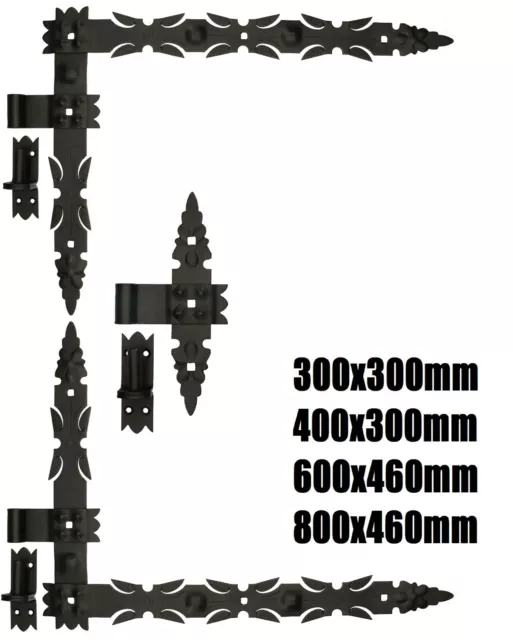 Winkelband Geschmiedet Satz 2x Scharnier + Kloben und Mittelband Komplet Satz