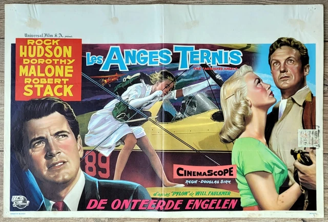 belgian poster THE TARNISHED ANGELS, ROCK HUDSON, MALONE, ROBERT STACK, AVION