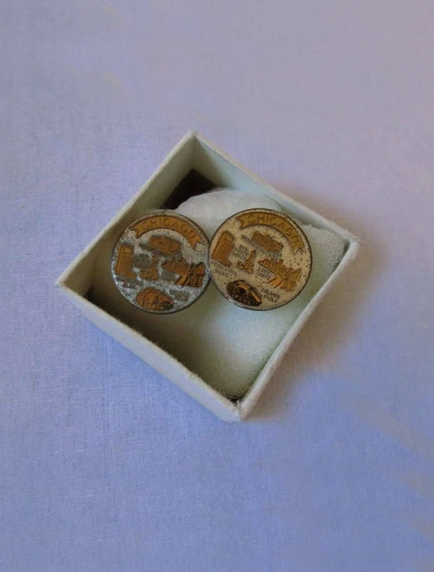 Vintage Cuff Links - Souvenir of Chicago