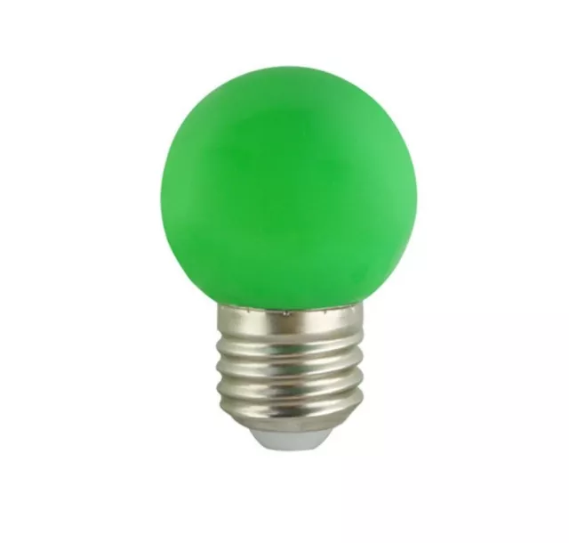 Lámpara LED G45 E27 2W Vidrio Verde Luz Colorido Miniglobo Bombilla