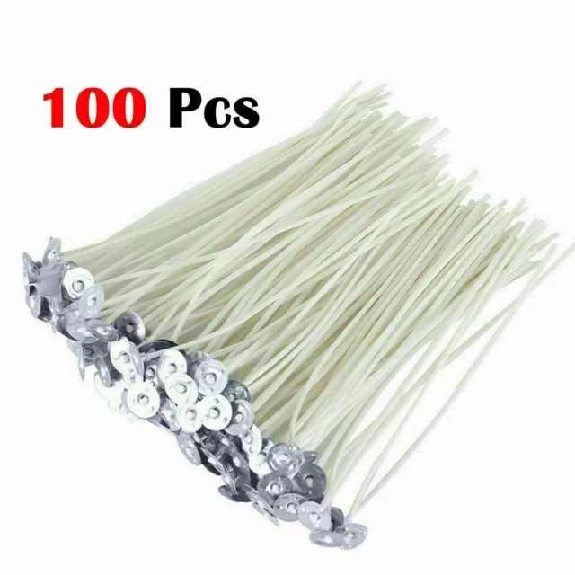 Pre Waxed Candle Wicks With Long Tabbed Cotton Sustainer For Candle Making Craft