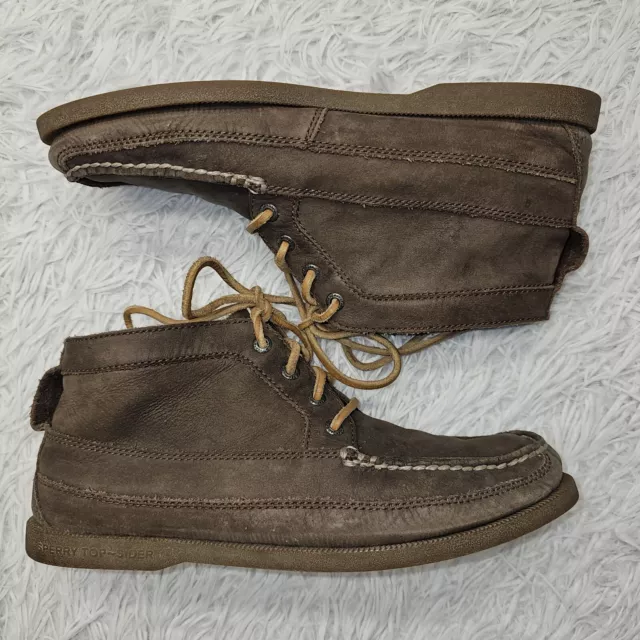 MENS SPERRY TOP-SIDER Brown Ankle Chukka Boots Soft Leather Size 8M ...