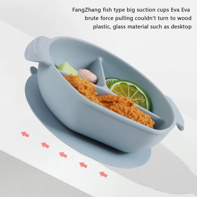 Plato de comedor para bebé material seguro ventosa diaria tazón de silicona para niños
