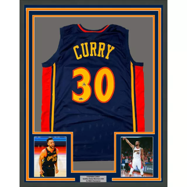 Framed Autographed/Signed Stephen Steph Curry 33x42 Golden State