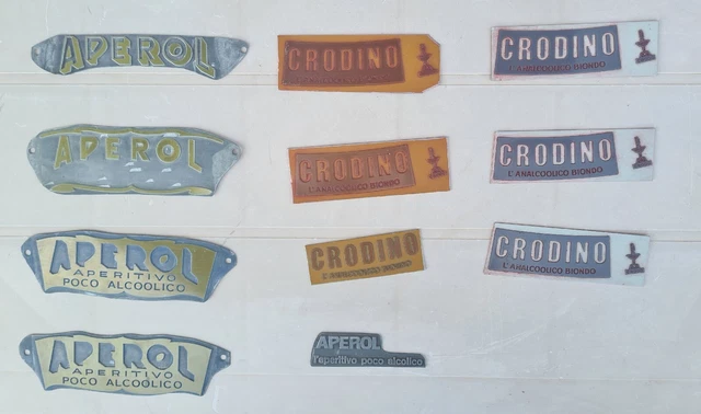 Lotto clichès tipografici pubblicitari vintage Aperol e Crodino