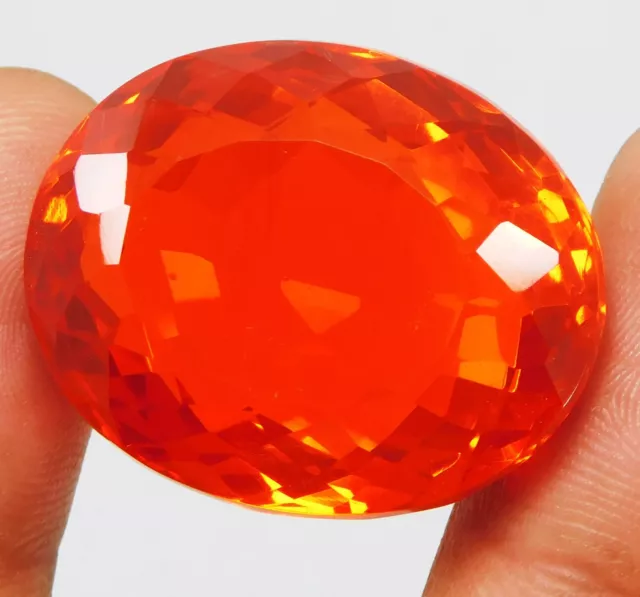 Natural 88.30 Ct Awesome Fire Sparkling Mexican Orange Fire Opal Loose Gemstone