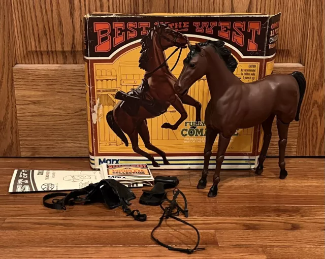 Vintage Marx Johnny West Best Of The West Comanche Horse w/Box Accessories