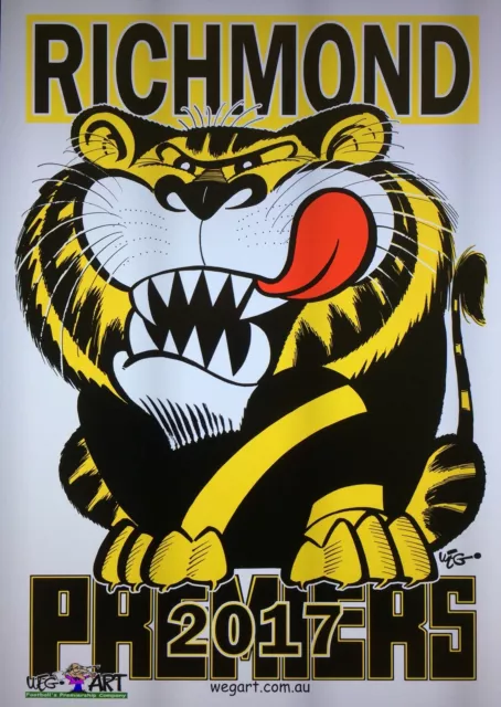2017 Richmond Tigers WEG Wegart Premiers Poster