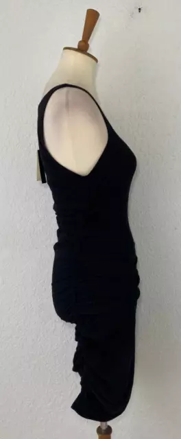 Monrow Womens Tank Shirred Side Dress Black Size XL 2