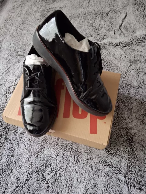 FITFLOP LADIES SIZE UK 5 EU 38 Black Patent Lace Up Shoes Comfortable Trainers 22.00 PicClick UK