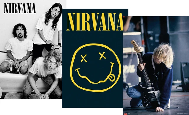 Set di 3 Poster Nirvana Band/Logo/Kurt 61 x 91,5 cm