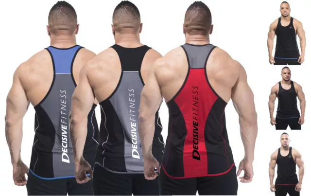 Lot Men Bodybuilding Gym Stringer Vest Athletic Training Tank Top Racer Back 2