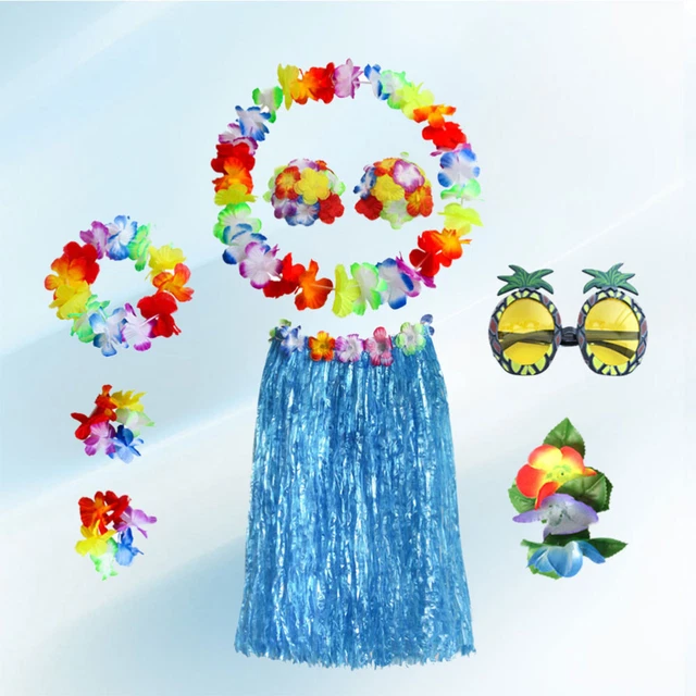 1 set Hawaii Hula Tropical De Danse Jupe Soutien-Gorge Bracelets De 3