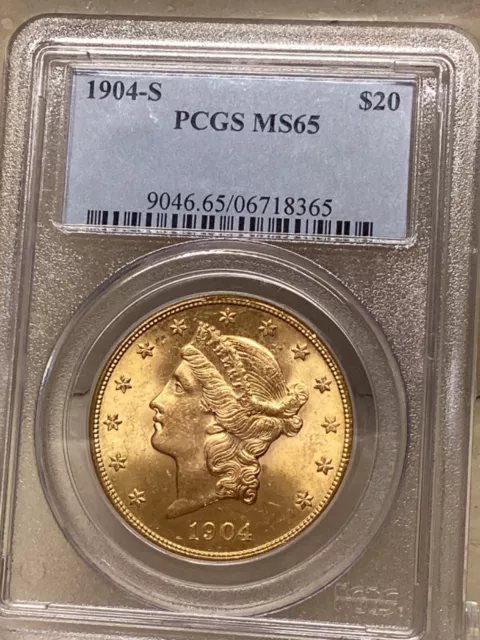 1904s $20 gold Liberty Head Double Eagle PCGS MS65 GEM!💎