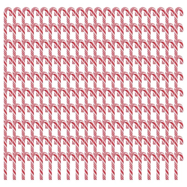 120Pcs Red and White Handmade Christmas Candy Cane Miniature Food B8Q1