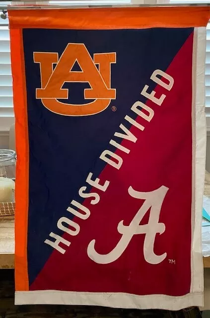 Alabama Crimson Tide/Auburn Tigers House Divided Banner NCAA  28"X40" 2 Sided