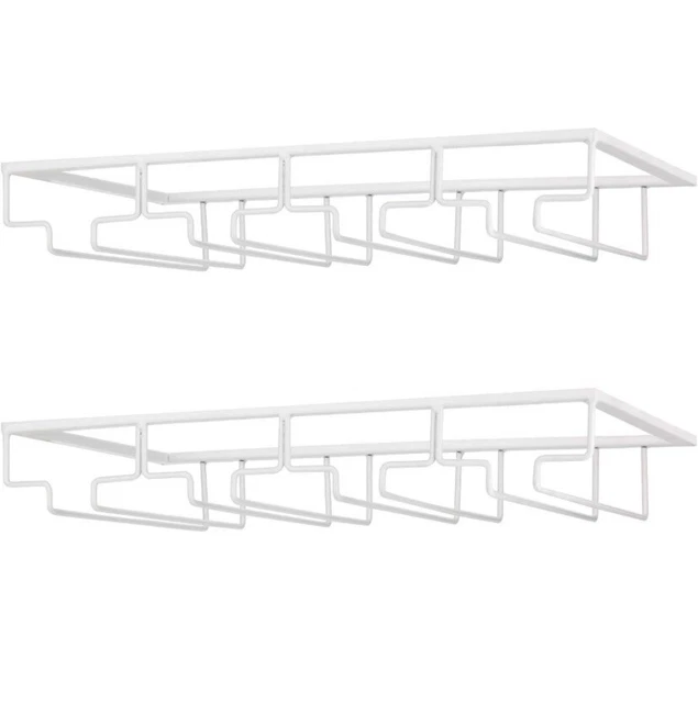 FOMANSH Wine Glass Rack - Under Cabinet Stemware Wine Glass Holder Glasses READ