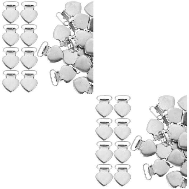 60 Pcs Clips D'attaches Pour Hommes Pince Bec De Canard Coeur Pêche