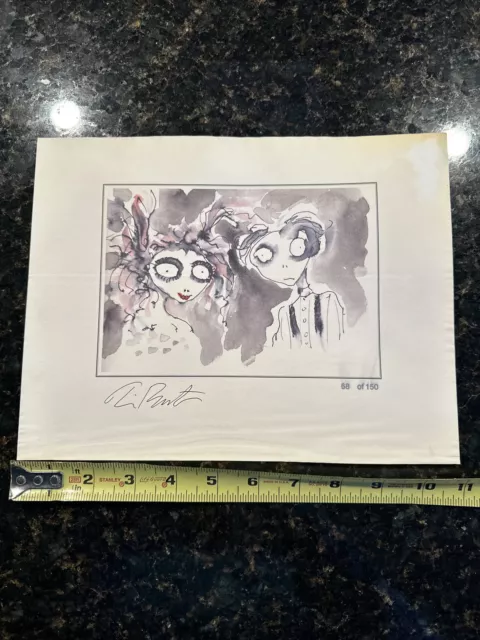 Tim Burton Signed Art Corpse Bride Lithograph Print 88/150 Very Rare