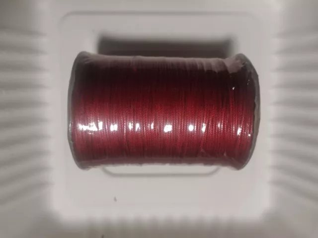 160m ( 180 yards ) 1mm Korean WAXED Polyester Cord String RED (1 roll ) W06