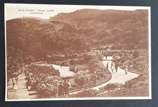 Unposted Vintage Postcard - Rock Garden, Happy Valley, Llandudno (w)