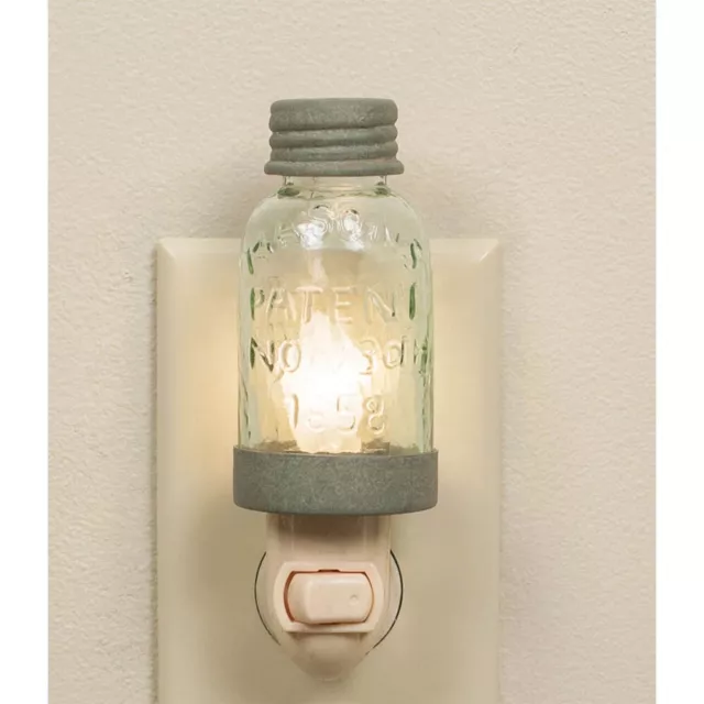 Mason Jar Night Light - Barn Roof - Country Farm House Decor