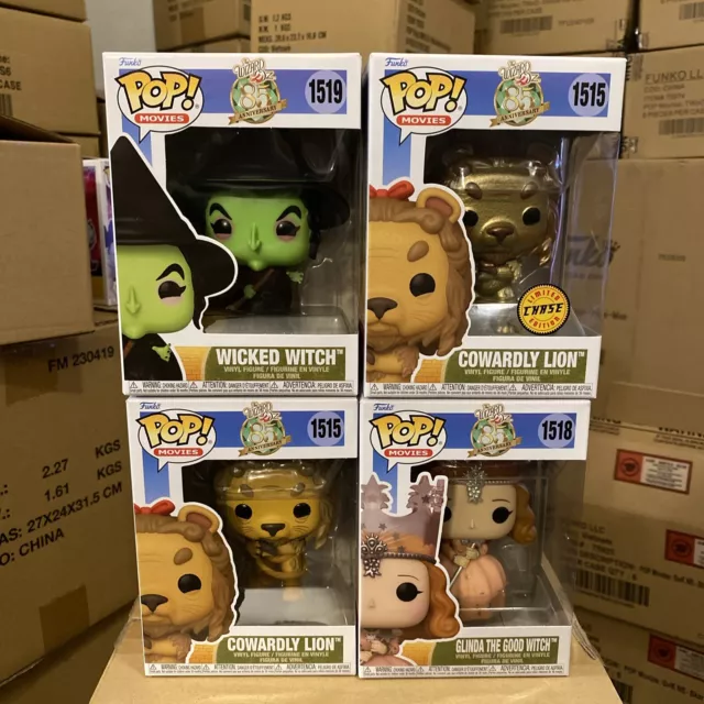 Funko Pop! The Wizard of Oz (4) Cowardly Lion Chase+Common ,Glinda, Wicked Witch