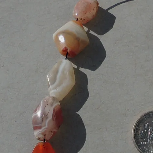10 1/2 inch 27 cm strand ancient diamond shaped agate stone beads mali #5027