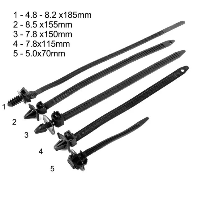 Druckhalterung geflügelte Kabelbinder Auto Chassis Reißverschluss Befestigung 5 Dimensionen Heißer Verkauf