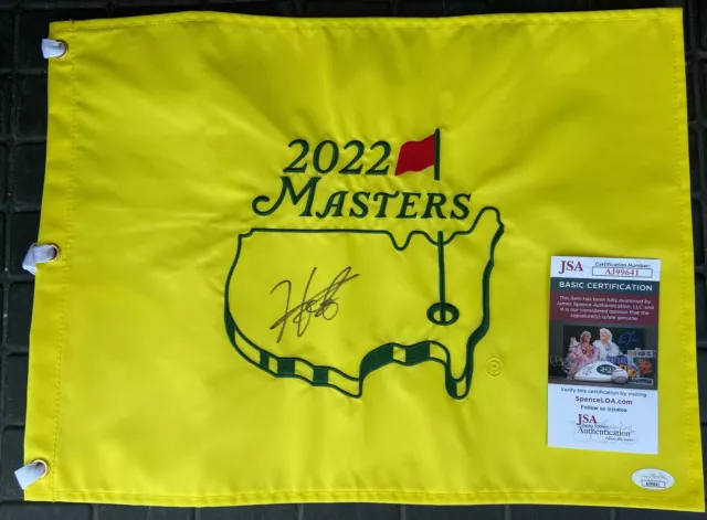 Hideki Matsuyama Signed Autograph Auto Masters Golf Flag JSA COA