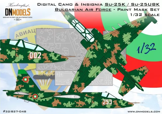Bulgarian Digital Su-25K Su-25UBK Camouflage & Insignia Mask Set 1/32 DN Models