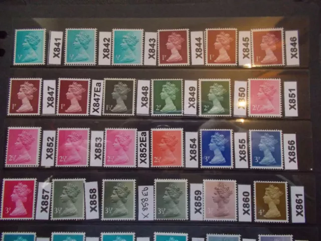 GB 1971> Specialised Machin Collection(24)~X841-X861~Unmounted Mint~A~UK