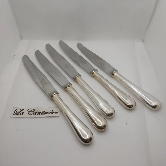 CHRISTOFLE - 8 COUTEAUX DE TABLE EN MÉTAL ARGENTÉ Modèle FIDELIO BAGUETTE Neufs EUR 249,90