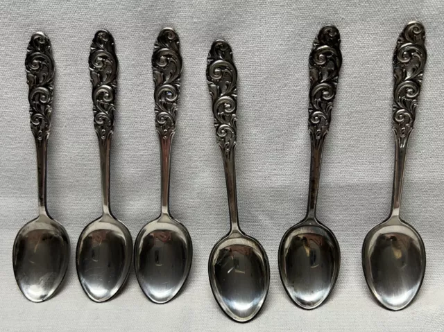 6 Vintage 830S Silver Antique Brodrene Mylius Tele  Art Nouveau Demitasse Spoons