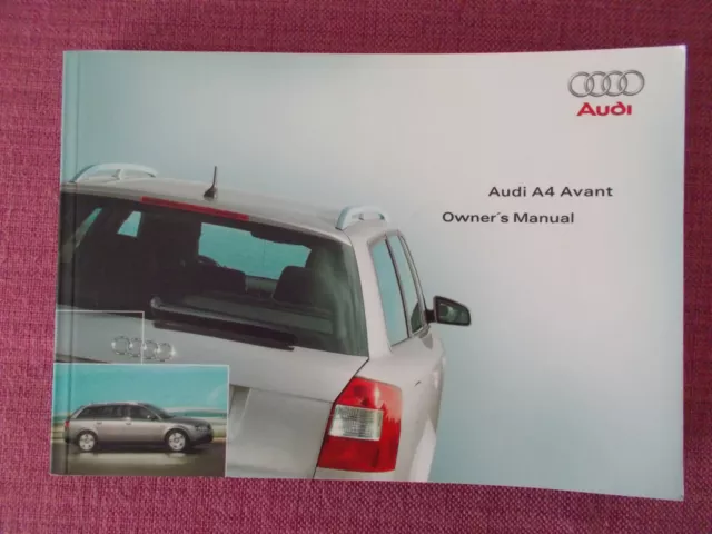 Audi A4 Avant Estate (2000 - 2004) Owners Manual - User Guide - Handbook.