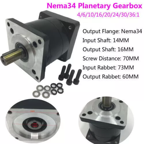 Nema34 Planetary Gearbox Gear Head Speed Reducer for 86BYG Stepper Motor CNC