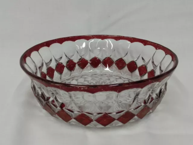 EAPG Greensburg PIONEER'S VICTORIA Ruby Stained Glass 8" Berry Round MASTER BOWL