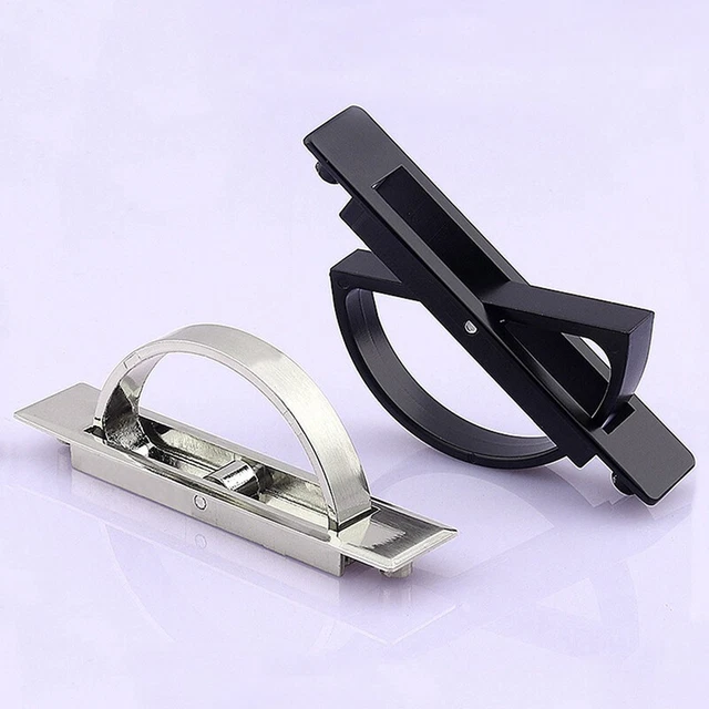 MOROBOR 4Pcs Hexagon Pocket Doors Drawer Handle Flush Ring Pull, Zinc