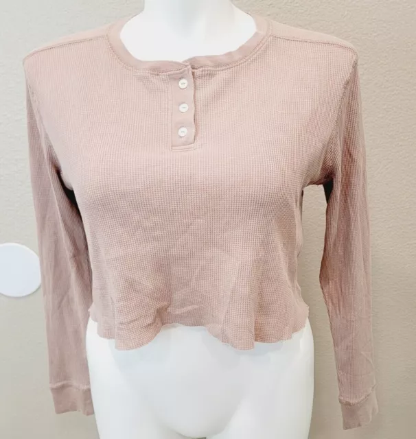 Wild Fable Crop Top Long Sleeve, Light Brown , Size XXL