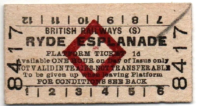 BR(S) Platform Ticket Ryde Esplanade 1d