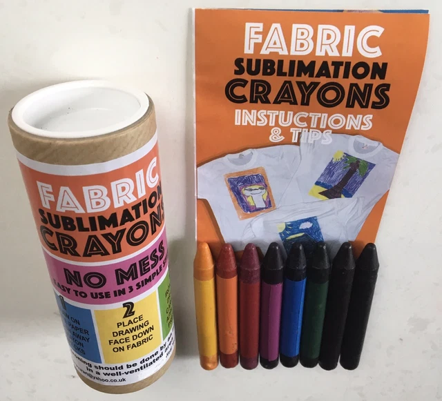 SUBLIMATION CRAYONS. CREATE Your Own Transfers Step1DRAW Step2IRON Step3WEAR £15.00 PicClick UK