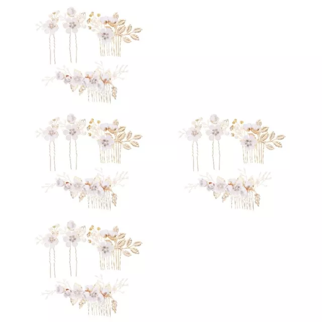 16 Pcs Hochzeits-Tiara Kopfbedeckung Brauthaatschmuck Haar Stick Haarnadel