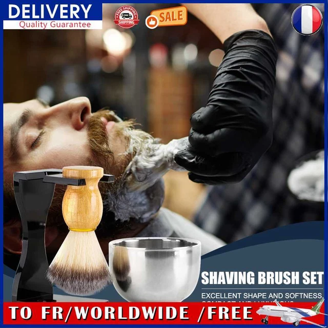 3 In 1 Shaving Brush Acrylic Stainless Steel Beard Clean Shaver Kit Gift for Men
