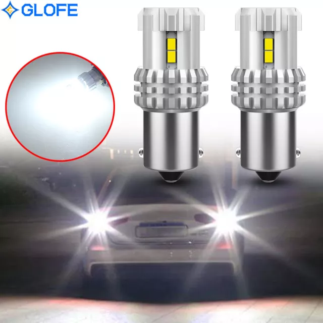 6000K White 1156 7506 P21W LED Reverse Backup Light DRL Bulbs Canbus Error Free
