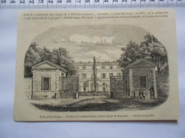 G72  / Gravure 1860 /   Ecole Polytechnique