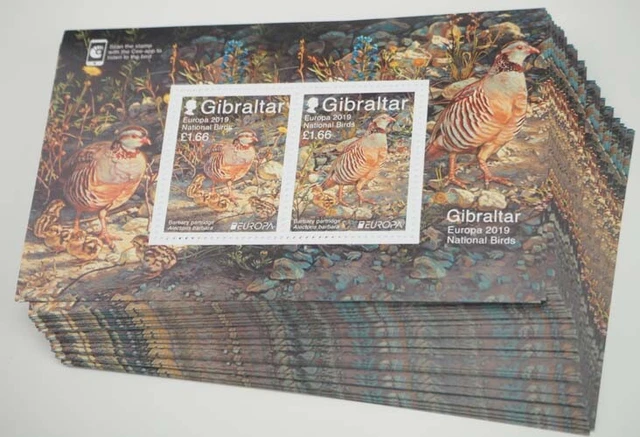 2019 Gibraltar; 100 Blocks Einheimische Vögel, postfrisch/MNH, Bl. 138, ME 900,-