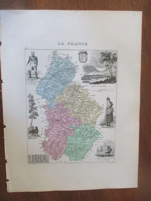Carte du département du Jura - 1800 - Public domain map