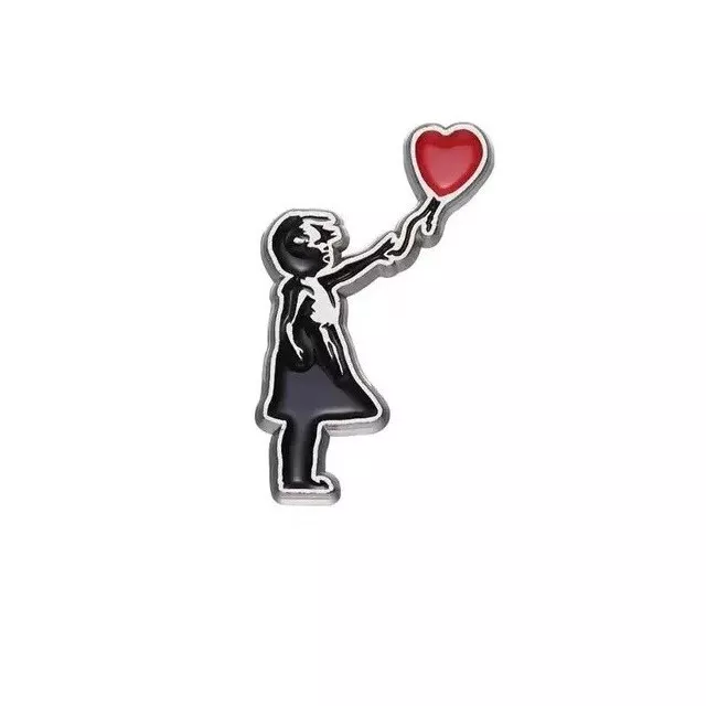 Anstecker Button Pin Metall Pins | Girl With Love Balloon – Banksy