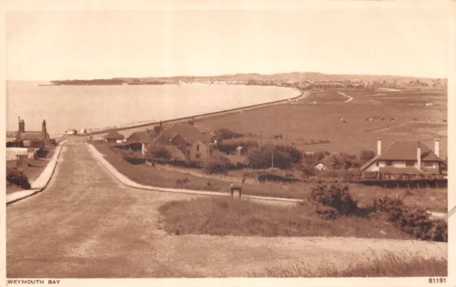 Old Topographical Postcard Weymouth Bay Unused Used Gd Very Gd